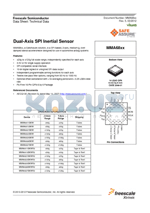 MMA6826BKW datasheet - Dual-Axis SPI Inertial Sensor