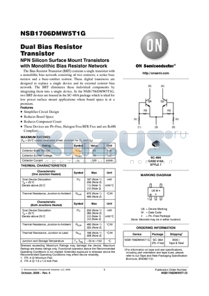 NSB1706DMW5T1G datasheet - Dual Bias Resistor Transistor