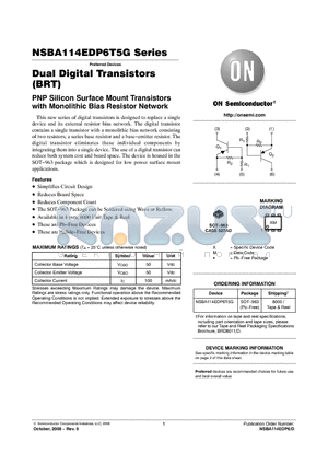 NSBA123JDP6T5G datasheet - Dual Digital Transistors (BRT)