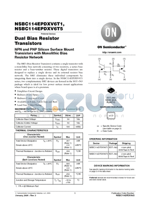 NSBC114EPDXV6T1 datasheet - Dual Bias Resistor Transistors