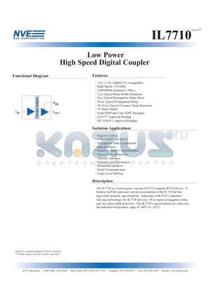 IL7710-2TR13 datasheet - Low Power High Speed Digital Coupler