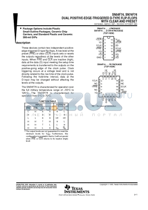JM38510/34101BCA datasheet - DUAL POSITIVE-EDGE-TRIGGERED D-TYPE FLIP-FLOPS WITH CLEAR AND PRESET