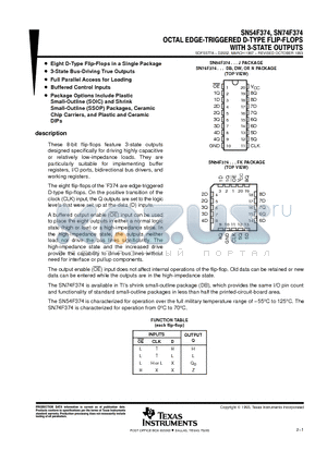 JM38510/34105BSA datasheet - OCTAL EDGE-TRIGGERED D-TYPE FLIP-FLOPS WITH 3-STATE OUTPUTS