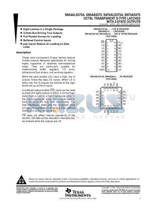 JM38510/37203BRA datasheet - OCTAL TRANSPARENT D-TYPE LATCHES WITH 3-STATE OUTPUTS