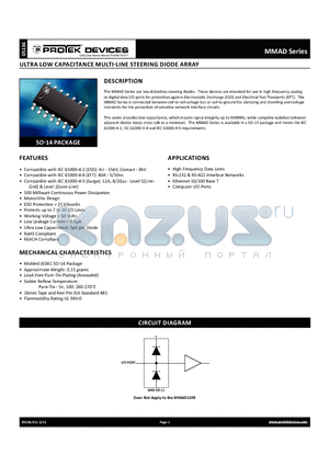 MMAD1107 datasheet - ultra low capacitance multi-line steering diode array