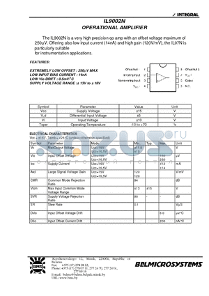 IL9002N datasheet - OPERATION AMPLIFIER