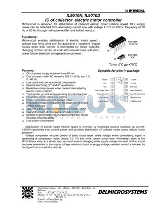 IL9010D datasheet - IC of collector electric motor controller