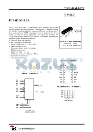 IL9151-3 datasheet - PULSE DIALER