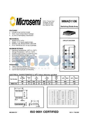 MMAD1106 datasheet - Switching Diode Array