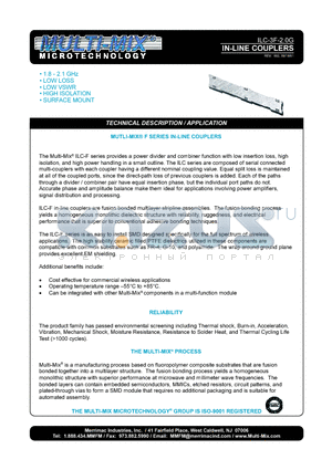 ILC-3F-2.0G datasheet - IN-LINE COUPLERS