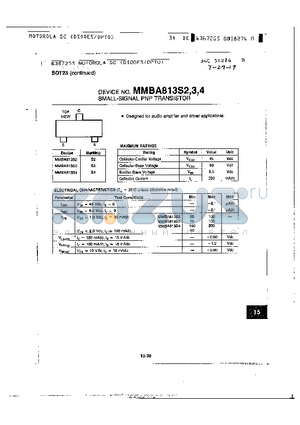 MMBA813S4 datasheet - SMALL-SIGNAL PNP TRANSISTOR