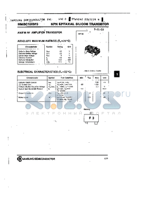 MMBC1009F3 datasheet - NPN (AM/FM RF AMPLIFIER TRANSISTOR)