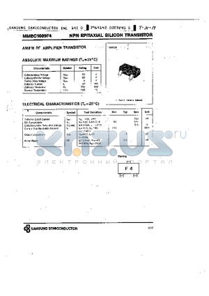 MMBC1009F4 datasheet - NPN (AM/FM RF AMPLIFIER TRANSISTOR)