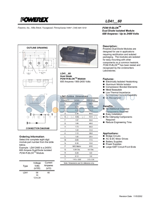 LD410860 datasheet - POW-R-BLOK Dual Diode Isolated Module (600 Amperes / Up to 2400 Volts)