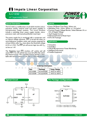 ILC1232 datasheet - mP Supervisory Circuit