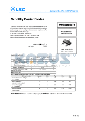 MMBD101 datasheet - Schottky Barrier Diodes