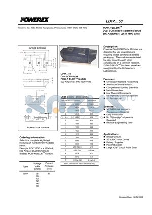 LD471650 datasheet - POW-R-BLOK Dual SCR/Diode Isolated Module (500 Amperes / Up to 1600 Volts)