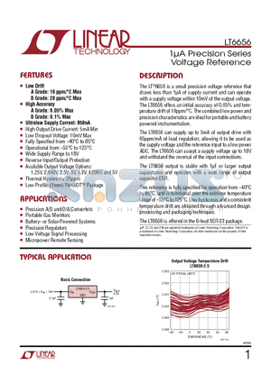 LT6656BIS6-1.25 datasheet - 1lA Precision Series Voltage Reference
