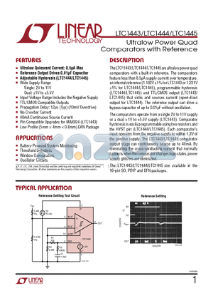 LT6700 datasheet - Ultralow Power Quad