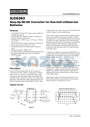 ILC6363CIR50X datasheet - Step-Up DC-DC Converter for One-Cell Lithium-Ion Batteries