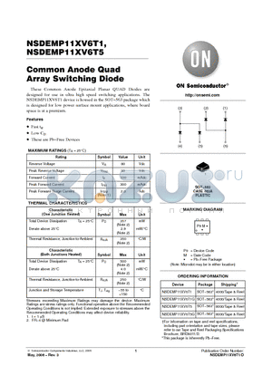 NSDEMP11XV6T1 datasheet - Common Anode Quad Array Switching Diode