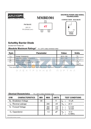 MMBD301 datasheet - Schottky Barrier Diode