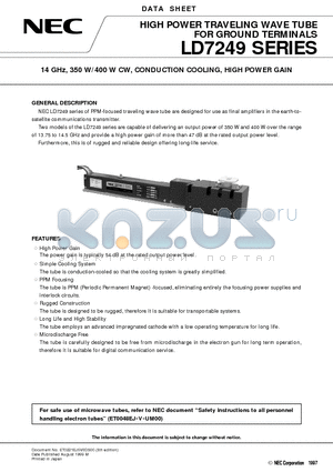 LD7249U datasheet - 14 GHz, 350 W/400 W CW, CONDUCTION COOLING, HIGH POWER GAIN