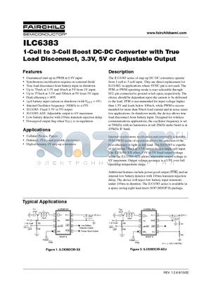 ILC6383CIR33X datasheet - 1-Cell to 3-Cell Boost DC-DC Converter with True Load Disconnect, 3.3V, 5V or Adjustable Output
