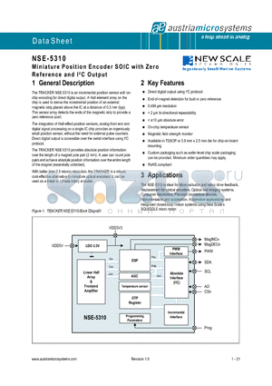 NSE-5310 datasheet - Miniature Position Encoder SOIC with Zero Reference and IbC Output