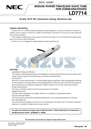 LD7714 datasheet - 30 GHz, 40 W CW, Conduction Cooling, Mimimum Size