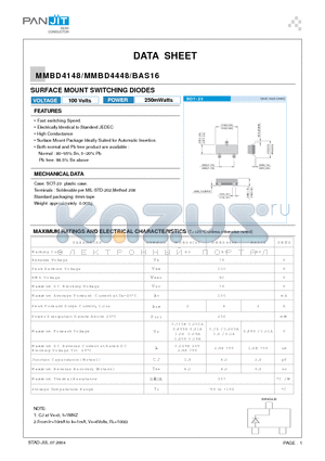 MMBD4148 datasheet - SURFACE MOUNT SWITCHING DIODES