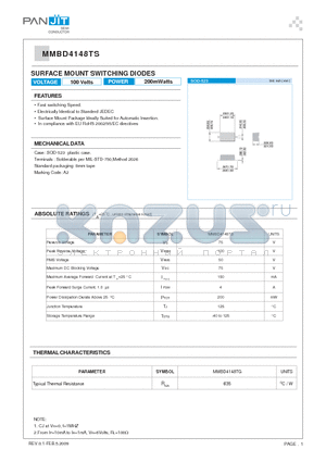 MMBD4148TS_09 datasheet - SURFACE MOUNT SWITCHING DIODES