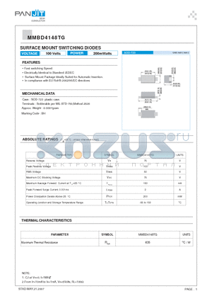 MMBD4148TG datasheet - SURFACE MOUNT SWITCHING DIODES