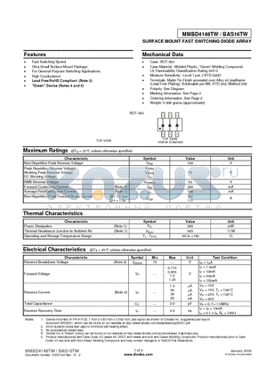 MMBD4148TW datasheet - SURFACE MOUNT FAST SWITCHING DIODE ARRAY