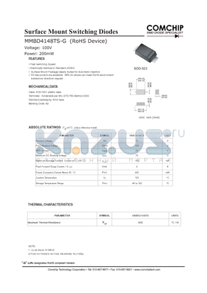 MMBD4148TS-G datasheet - Surface Mount Switching Diodes