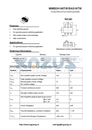 MMBD4148TW datasheet - BAS16TW