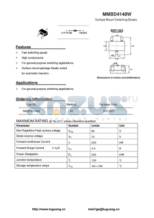 MMBD4148W datasheet - Surface Mount Switching Diodes