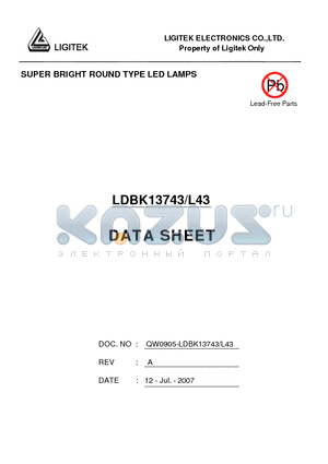 LDBK13743-L43 datasheet - SUPER BRIGHT ROUND TYPE LED LAMPS
