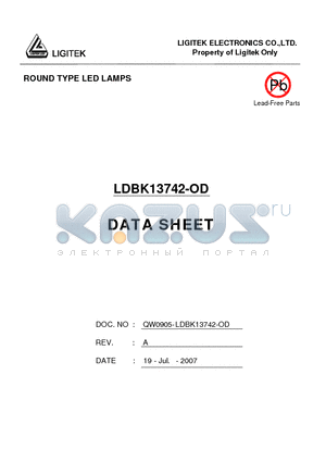 LDBK13742-OD datasheet - ROUND TYPE LED LAMPS