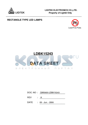 LDBK15243 datasheet - RECTANGLE TYPE LED LAMPS