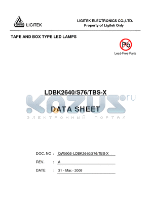 LDBK2640-S76-TBS-X datasheet - TAPE AND BOX TYPE LED LAMPS