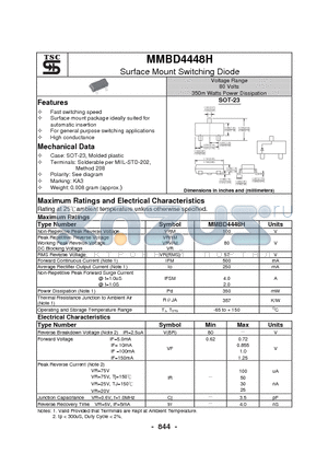 MMBD4448H datasheet - Surface Mount Switching Diode