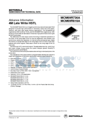 MCM69R736A datasheet - 4M Late Write HSTL