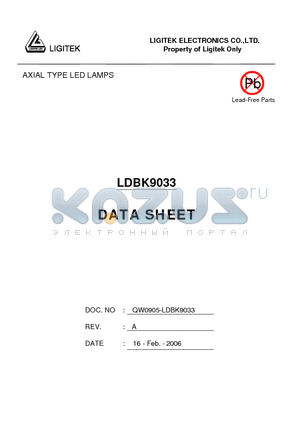 LDBK9033 datasheet - AXIAL TYPE LED LAMPS