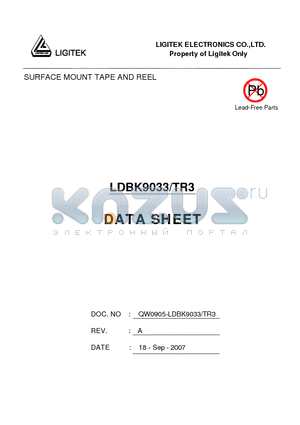 LDBK9033-TR3 datasheet - SURFACE MOUNT TAPE AND REEL