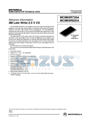 MCM69R820AZP5 datasheet - 4M Late Write 2.5 V I/O