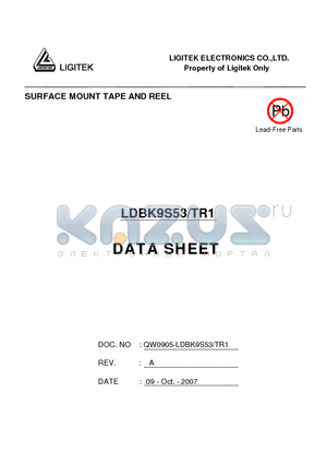 LDBK9S53-TR1 datasheet - SURFACE MOUNT TAPE AND REEL