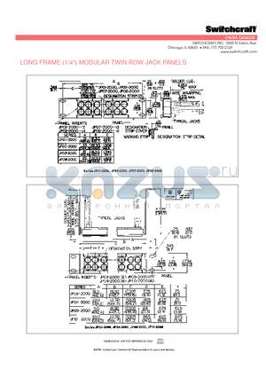 JP08-2000 datasheet - LONG FRAME (1/4) MODULAR TWIN ROW JACK PANELS