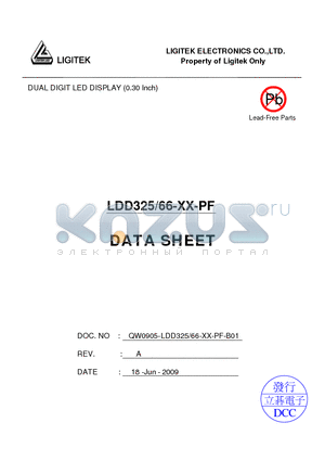 LDD325-66-XX-PF datasheet - DUAL DIGIT LED DISPLAY (0.30 Inch)