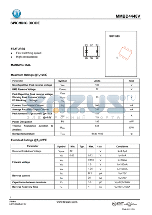 MMBD4448V datasheet - SWITCHING DIODE